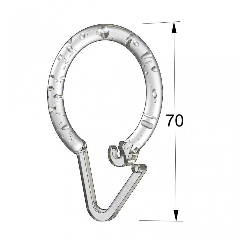 SHOWER CURTAIN RING PLASTIC TRANSPARENT